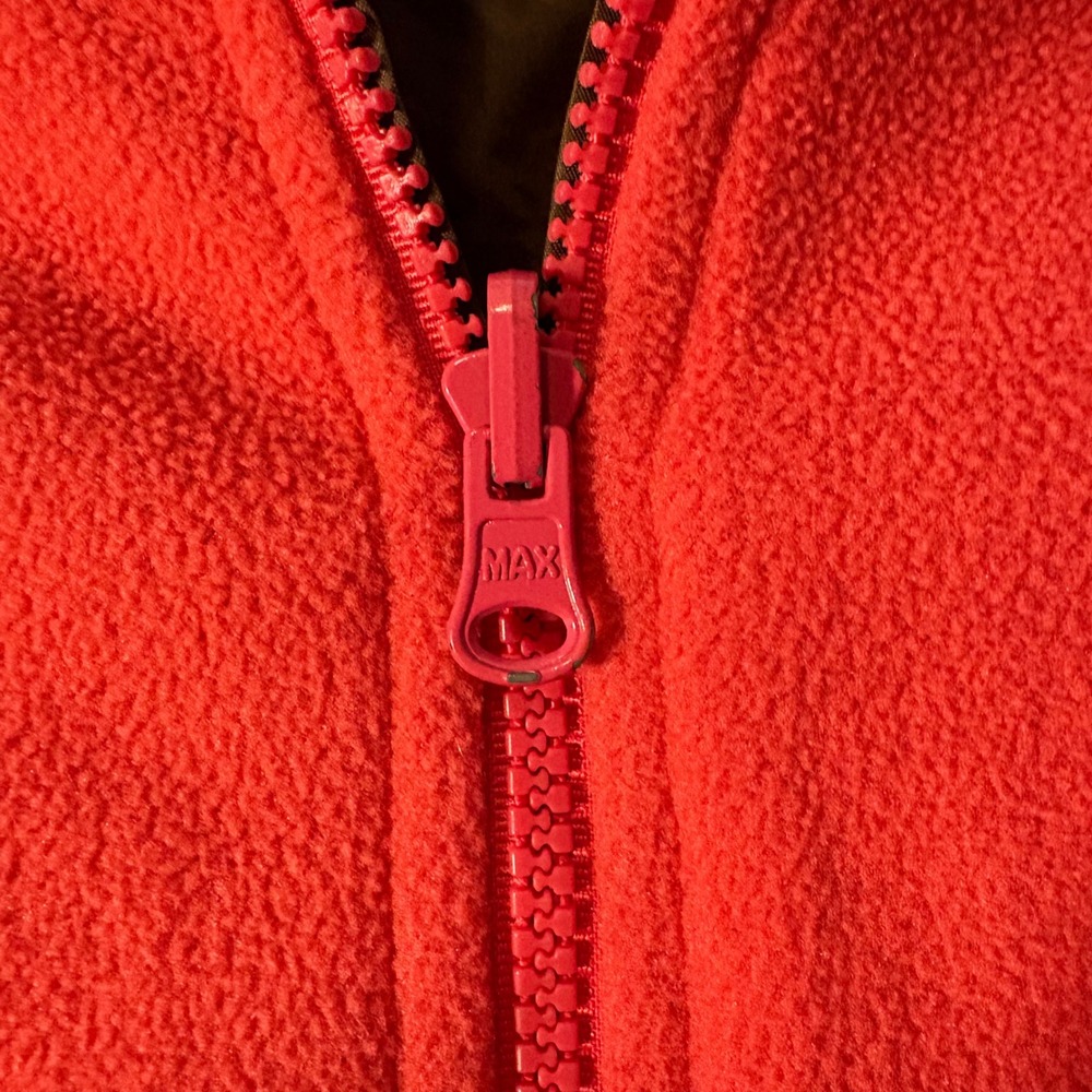 OshKosh B'gosh Reversible Zipper Jacket Pink Brown Fleece Windbreaker (Girls 6x) - Picture 3 of 10